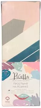 Простыня PiCassa 334 на резинке сатин набивной 90*200см