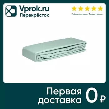 Простыня PiCassa на резинке сатин зеленый 180*200см