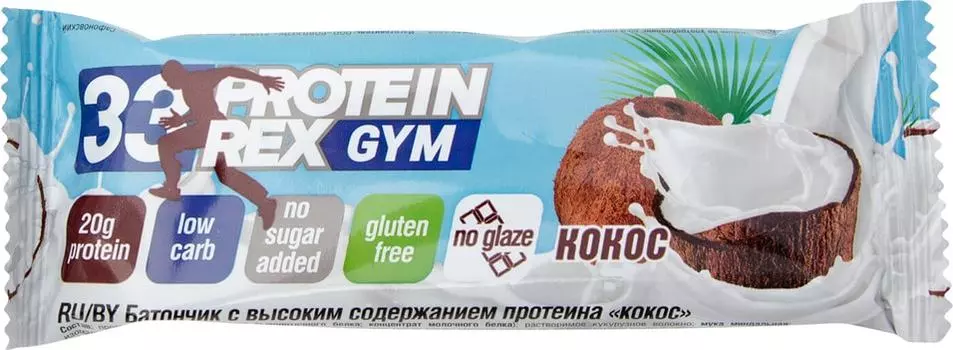 Батончик ProteinRex протеиновый GYM Кокос 60г