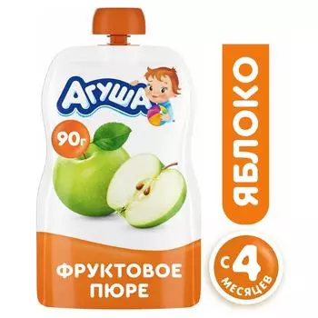 Пюре Агуша Яблоко 90г - Vprok.ru Перекрёсток