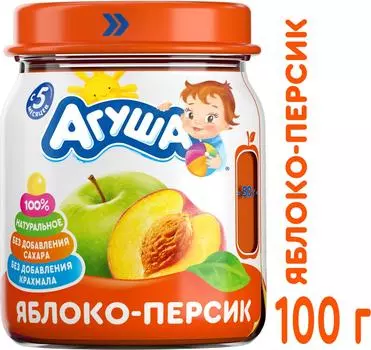 Пюре Агуша Яблоко и персик 100г