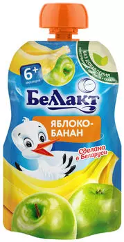 Пюре Беллакт Яблоко-Банан с 6 месяцев 90г