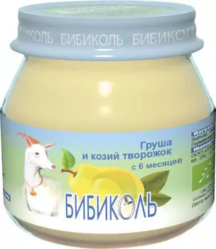 Пюре Бибиколь Груша и Козий творожок 80г