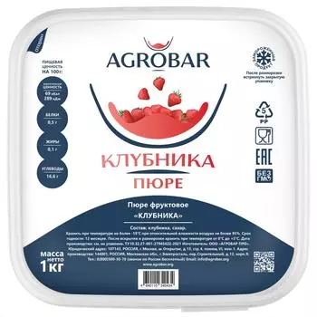 Пюре фруктовое Agrobar Клубника 1кг