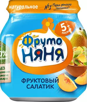 Пюре ФрутоНяня Фруктовый салатик 100г