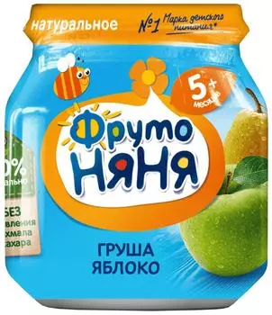 Пюре ФрутоНяня Груша Яблоко 100г (упаковка 3 шт.)