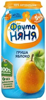 Пюре ФрутоНяня из груш и яблок 250мл. Доставим до двери!