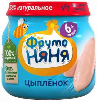 Пюре ФрутоНяня из мяса цыплят 80г - Vprok.ru Перекрёсток