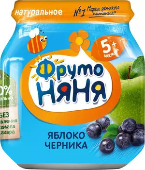 Пюре ФрутоНяня из яблоки черники 100г