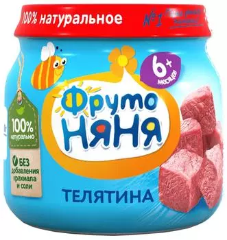 Пюре ФрутоНяня из телятины 80г - Vprok.ru Перекрёсток