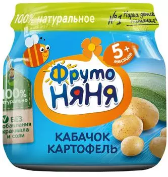 Пюре ФрутоНяня Кабачок картофель с 5 месяцев 80г