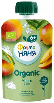 Пюре ФрутоНяня Organic Манго 90г