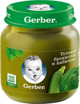 Пюре Gerber Брокколи и кабачок 130г