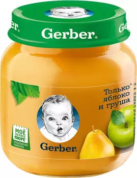 Пюре Gerber Только яблоко и груша 130г