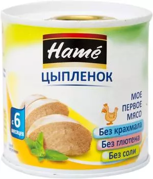 Пюре Hame цыпленок без глютена 100г (упаковка 3 шт.)