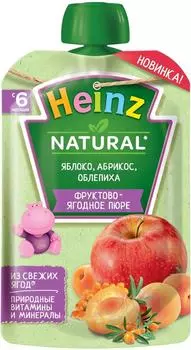 Пюре Heinz Natural Яблоко Абрикос Облепиха 90г