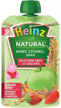Пюре Heinz Яблоко-Клубника-Злаки с 6 месяцев 90г