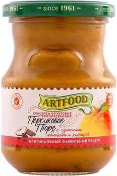 Пюре персиковое Art Food с сушеным яблоком и корицей 270г