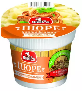 Пюре Preston картофельное с жареным луком и сухарями 40г
