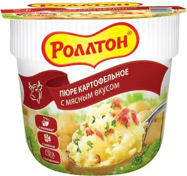 Пюре Роллтон картофельное с мясным вкусом 40г