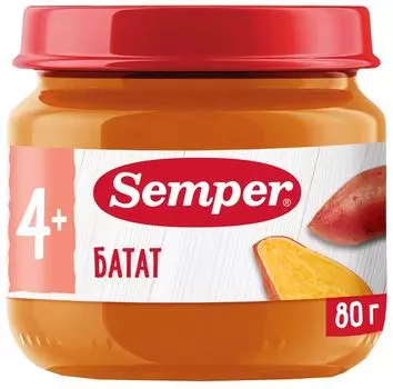 Пюре Semper Батат с 4 месяцев 80г - Vprok.ru Перекрёсток