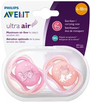 Пустышка Philips Avent Ultra Air SCF345/22 6-18м 2шт