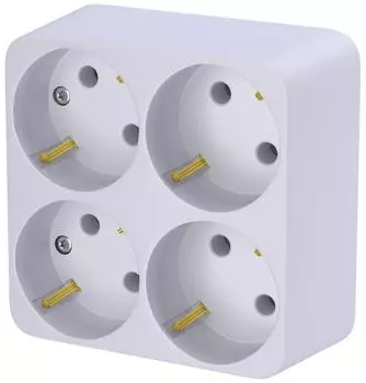 Разветвитель электрический Фотон АМ 16-4Е 16А четверник с заземлением