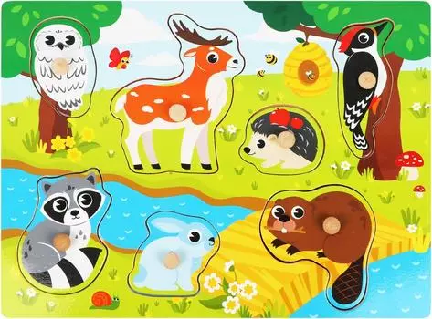 Развивающая игрушка Mapacha Вкладыши Животные леса