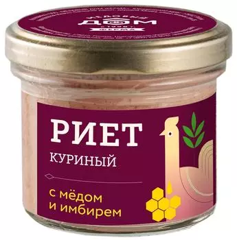 Риет Медовый дом ферма Куриный с медом и имбирем 100г