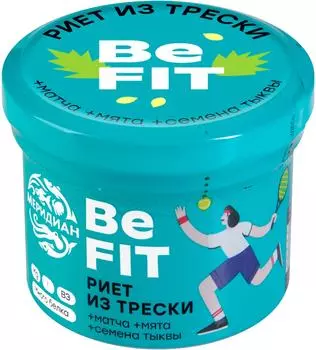 Риет Меридиан Be fit из трески с семенами тыквы матча и мятой 100г