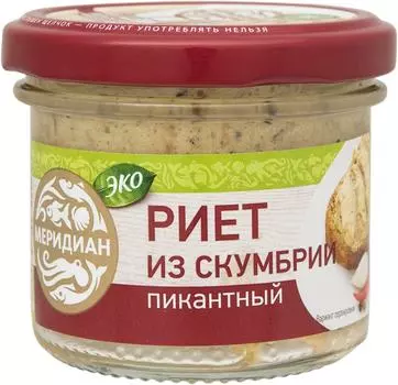Риет Меридиан из скумбрии пикантный 100г