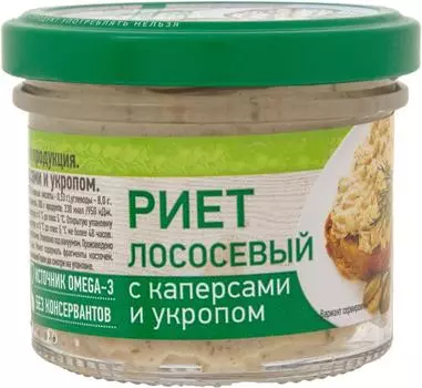 Риет Меридиан Эко Лососевый с каперсами и укропом 100г