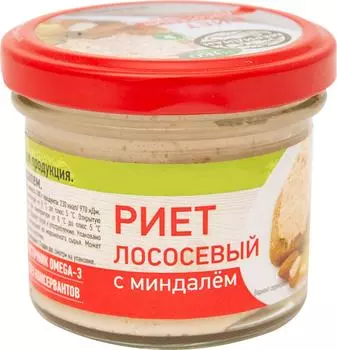 Риет Меридиан лососевый с миндалем 100г