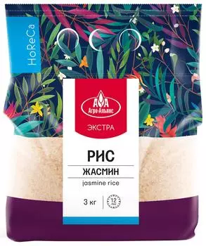 Рис Агро-Альянс Жасмин шлифованный 3кг. Закажите онлайн!