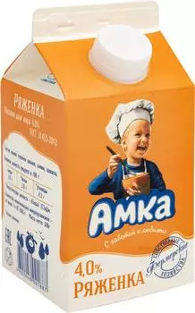 Ряженка Амка 4% 500г