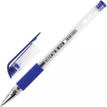 Ручка гелевая Staff Everyday GP-191 с грипом синяя пишущий узел 0.5мм линия 0.35мм