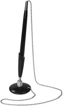 Ручка шариковая Brauberg Стенд-пен Блэк1 настольная с цепочкой синяя 0.5мм