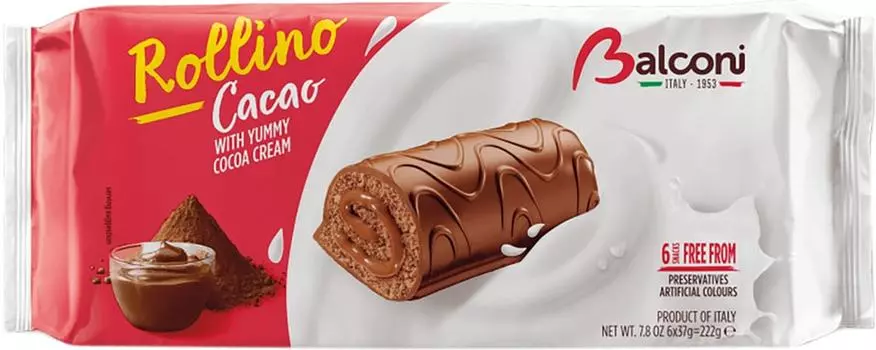 Рулет Balconi Бисквитное Cacao 222г