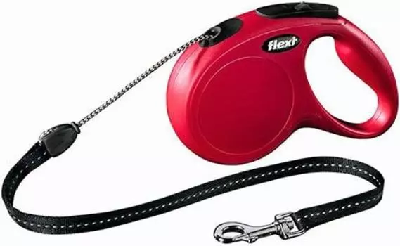 Рулетка для собак Flexi Classic Long S до 12кг трос 8м красная