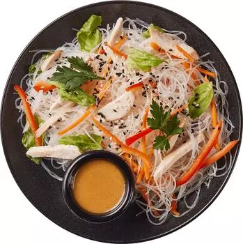 Салат из фунчозы Перекресток Select и копченого куриного филе с овощами 170г