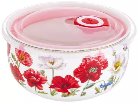 Салатник Elan Gallery Маки с крышкой 560мл