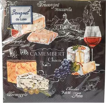 Салфетки бумажные Bouquet De Luxe Застолье 3 слоя 24*24см 25шт