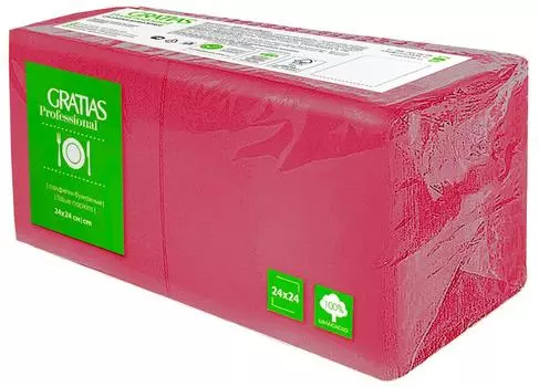 Салфетки бумажные Gratias Professional фуксия 1 слой 400шт
