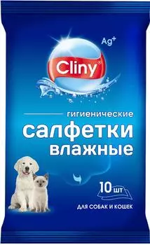 Салфетки для животных Cliny влажные 10шт