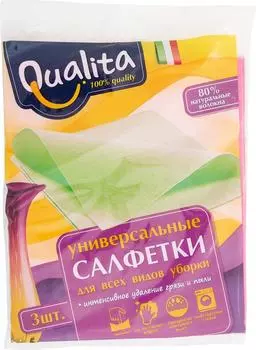 Салфетки для уборки Qualita Eco life 3штс доставкой!
