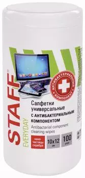 Салфетки Staff Everyday антибактериальные универсальные 10*12см 100шт