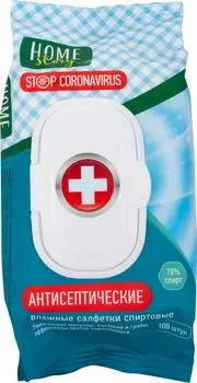 Салфетки влажные Home Story антисептические спиртовые 100шт