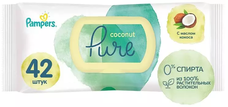 Салфетки влажные Pampers Pure Coconut детские 42шт