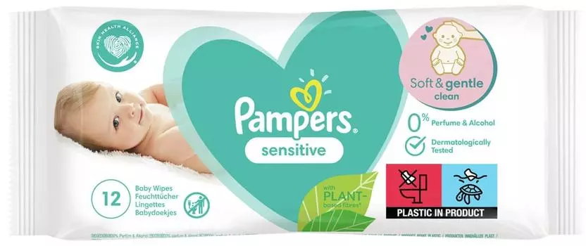 Салфетки влажные Pampers Sensitive детские 12шт