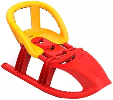 Санки Нордпласт со спинкой красные. Доставим до двери!